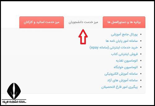 سایت دانشگاه شهید رجایی بخش پورتال دانشجویی
